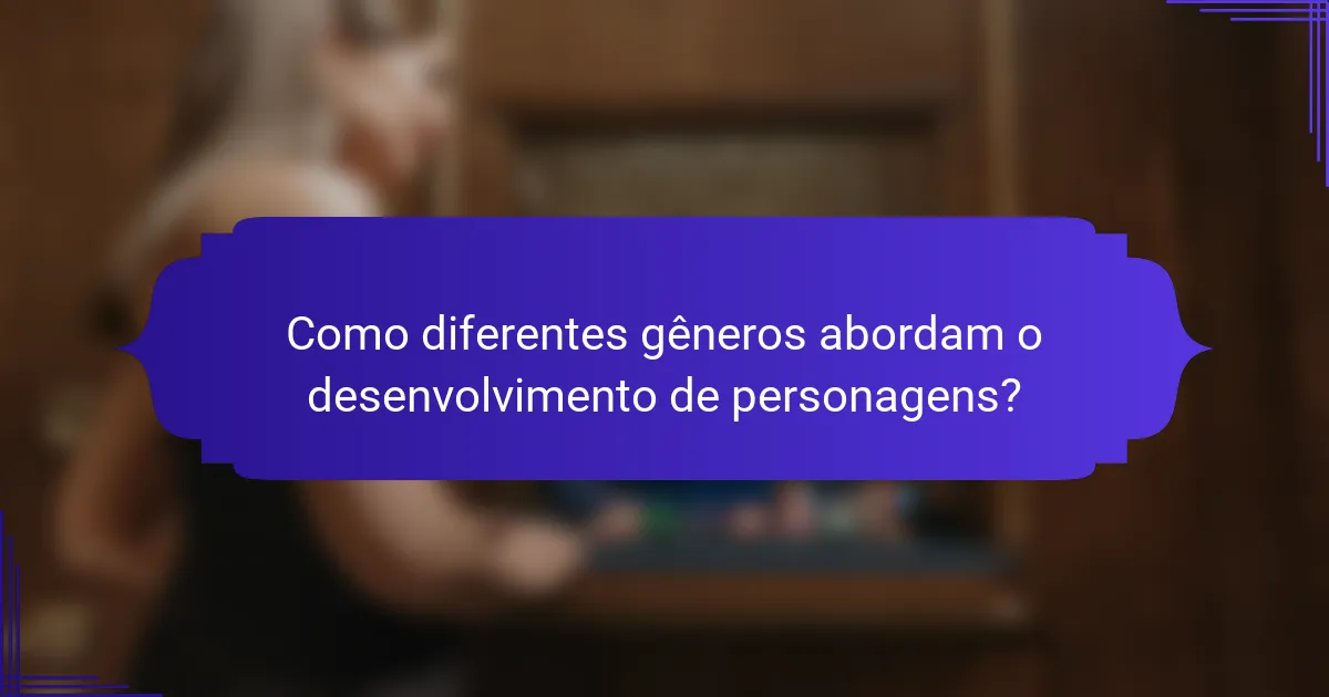 Como diferentes gêneros abordam o desenvolvimento de personagens?