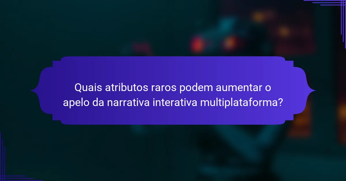 Quais atributos raros podem aumentar o apelo da narrativa interativa multiplataforma?