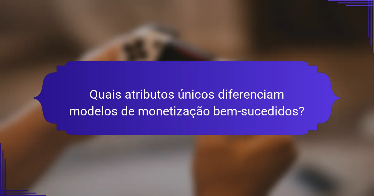 Quais atributos únicos diferenciam modelos de monetização bem-sucedidos?