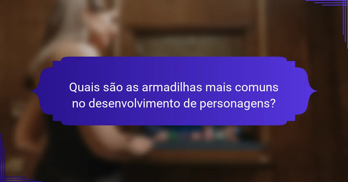 Quais são as armadilhas mais comuns no desenvolvimento de personagens?